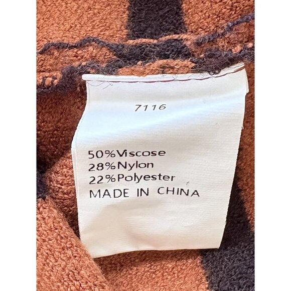 Camel & Black Striped Fashion Popover Sweater S - Picture 5 of 5